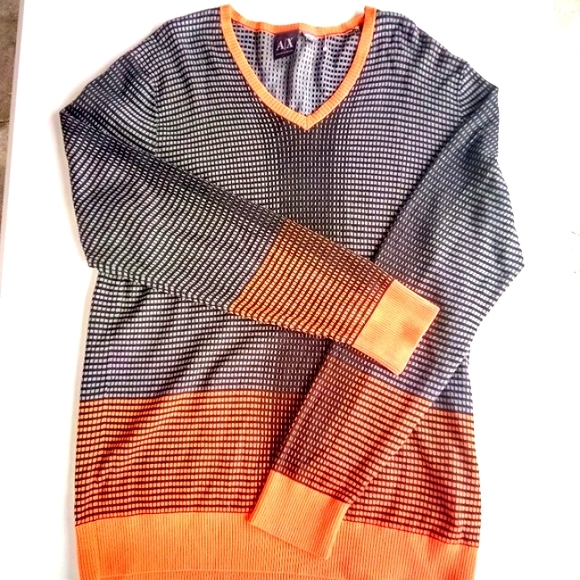Armani Exchange Pumpkin Gray Long Sleeve Sweater